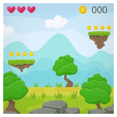 بکگراند لایه باز مناسب برای طراحی بازی (Game Platform Ui)