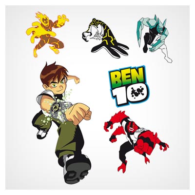طرح وکتور لایه باز شخصیت های کارتونی بن تن (Ben10) ارائه شده با دو فرمت eps و ai