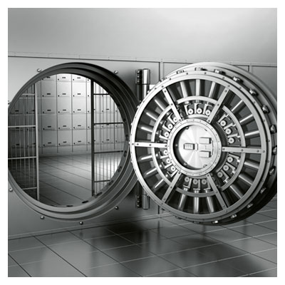 عکس درب نقره ای یک شرکت مجازی (گاو صندوق بزرگ) با فرمت jpg