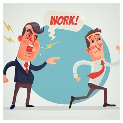دانلود فایل لایه باز کاراکتر و شخصیت کارتونی دستور دادن رئیس به کارمندش، با دو فرمت ai و eps