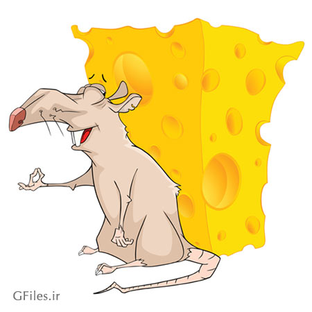 دانلود فایل لایه باز کاراکتر و شخصیت کارتونی موش لاغر خنگ کنار پنیر قابل اجرا در کلیه نرم افزارهای گرافیکی