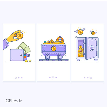 دانلود وکتور لایه باز با طراحی Flat با موضوع پرداخت وجه ، طلا و انتقال وجه