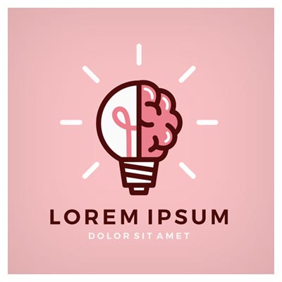دانلود فایل لایه باز مفهومی دانایی و روشنی با نماد ترکیبی لامپ و مغز قابل اجرا در کلیه نرم افزارهای گرافیکی