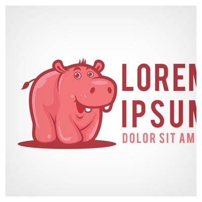 دانلود طرح نما لایه باز کارتونی به شکل تصویر یک خوک بامزه صورتی ارائه شده با دو فرمت ai و eps