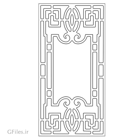 طرح لایه باز dxf و cdr جهت جکاکی روی درب چوبی یا فلزی