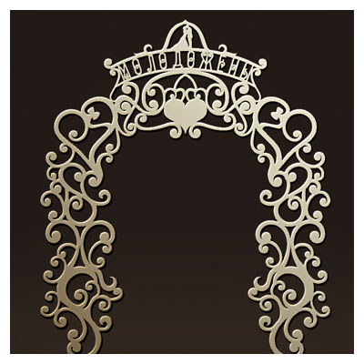 طرح تزئینی تاپر مناسب برای کیک (Cake Topper) با دو پسوند cdr و dxf